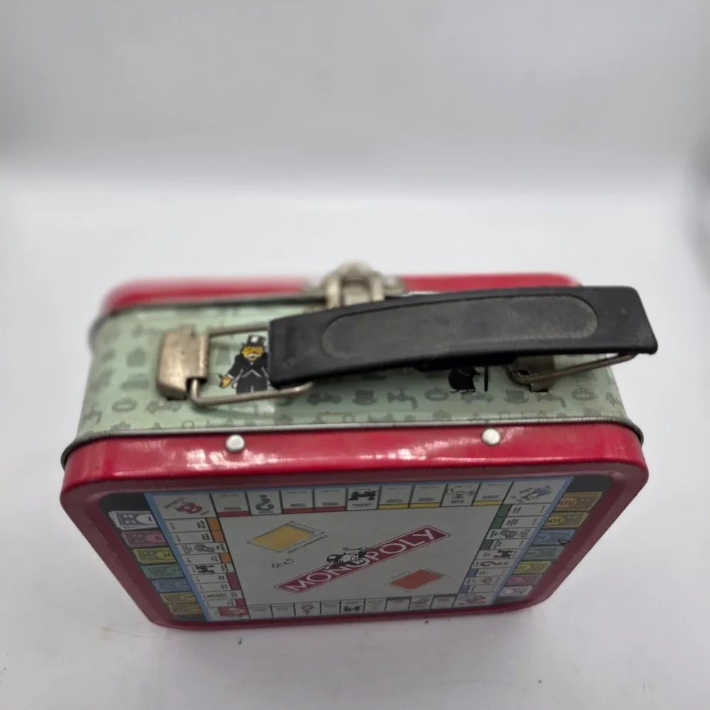 1997 Hasbro Monopoly Mini Metal Tin Lunch Box Mr. Pennybags Collectible